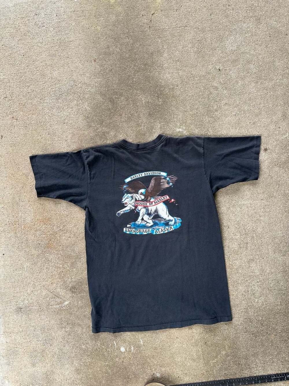 Vintage Harley-Davidson House of Harley Anchorage Alaska Pocket T-Shirt Size L